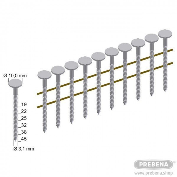 Dachpappnägel 3,1 x 32 mm feuerverzinkt Karton 7200 St.