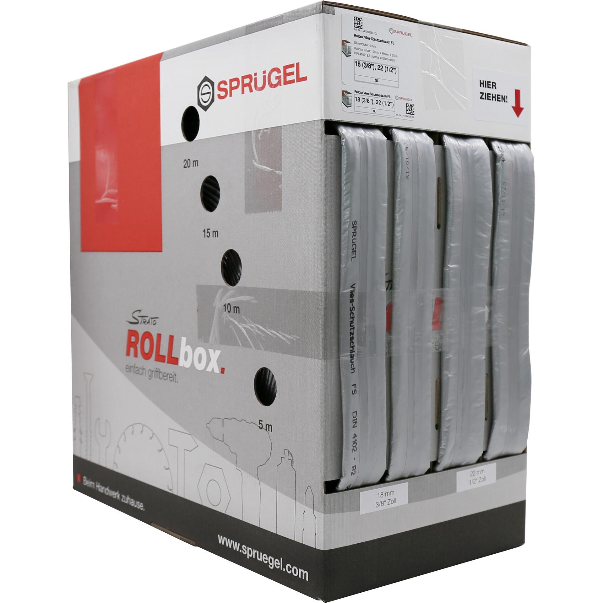 ROLLBOX Vlies FS 50 / 25 m 22 / 28 mm 1/2" / 3/4" /Box