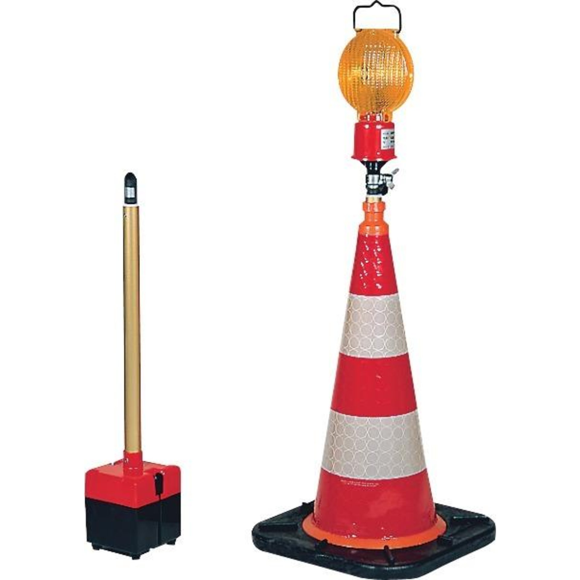 Leitkegel-Blitzleuchte f. Batterie- o. Akkubetrieb