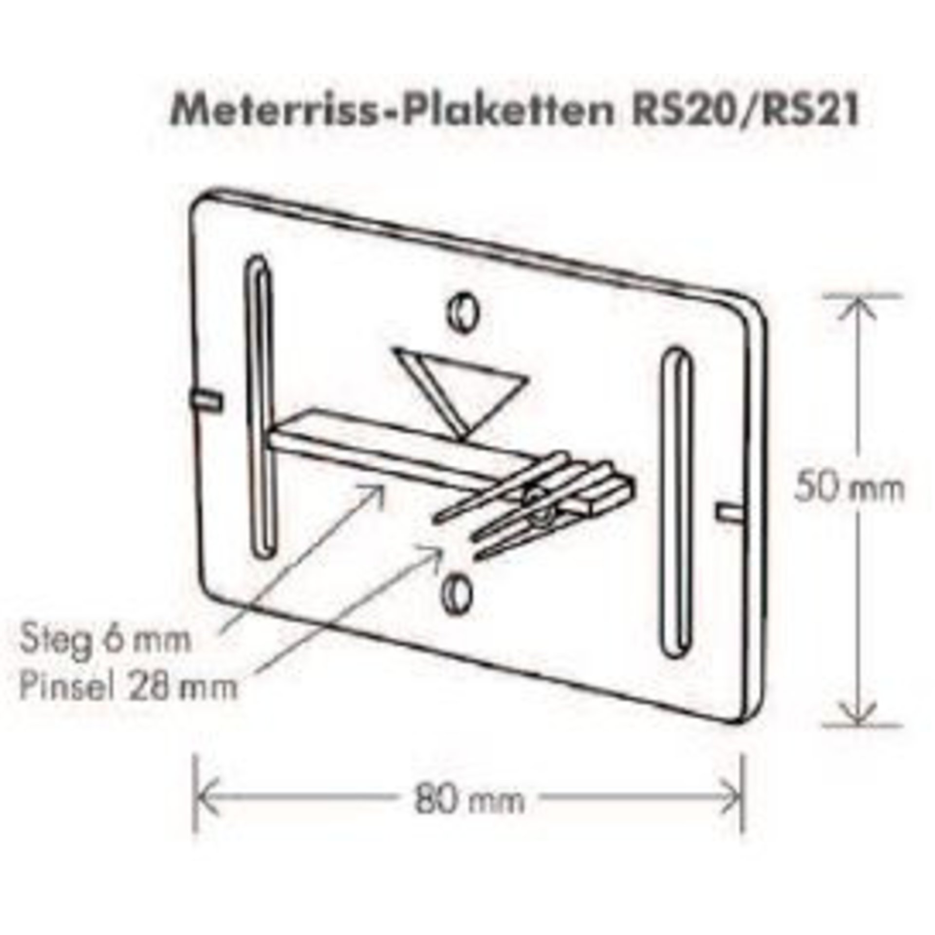 Meterriss-Plakette SK mit Putzpinsel Beutel a 200 St.