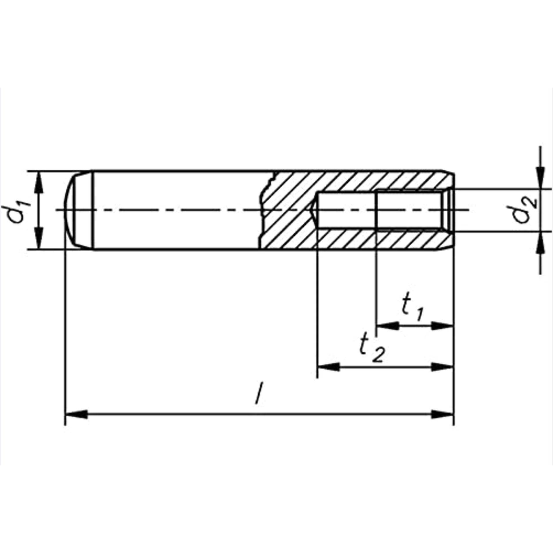 DIN 7979 Zylinderstift, mit Innengewinde Form D, 10 x 40 mm, gehärtet