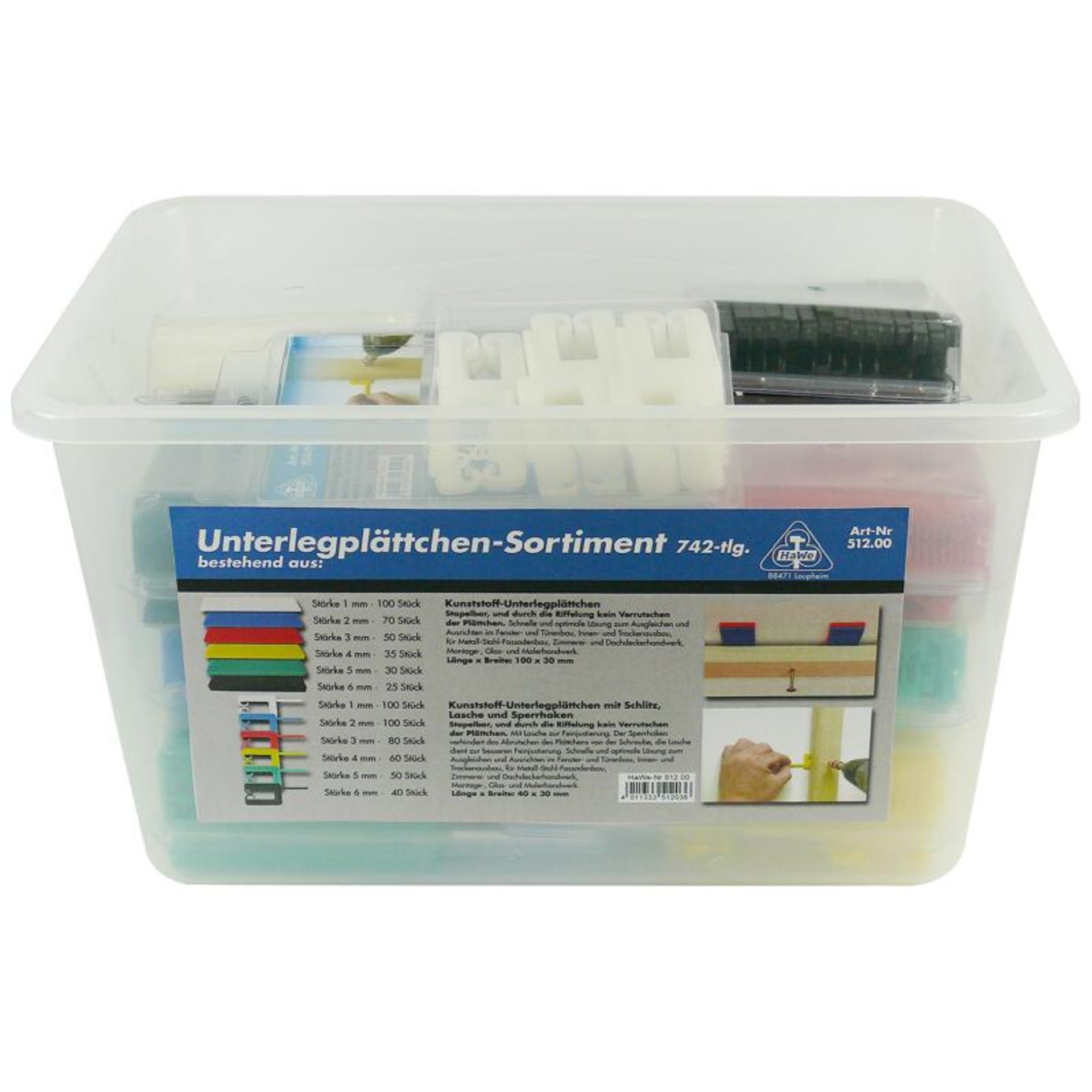 Unterlegplättchen Sortiment gemischt