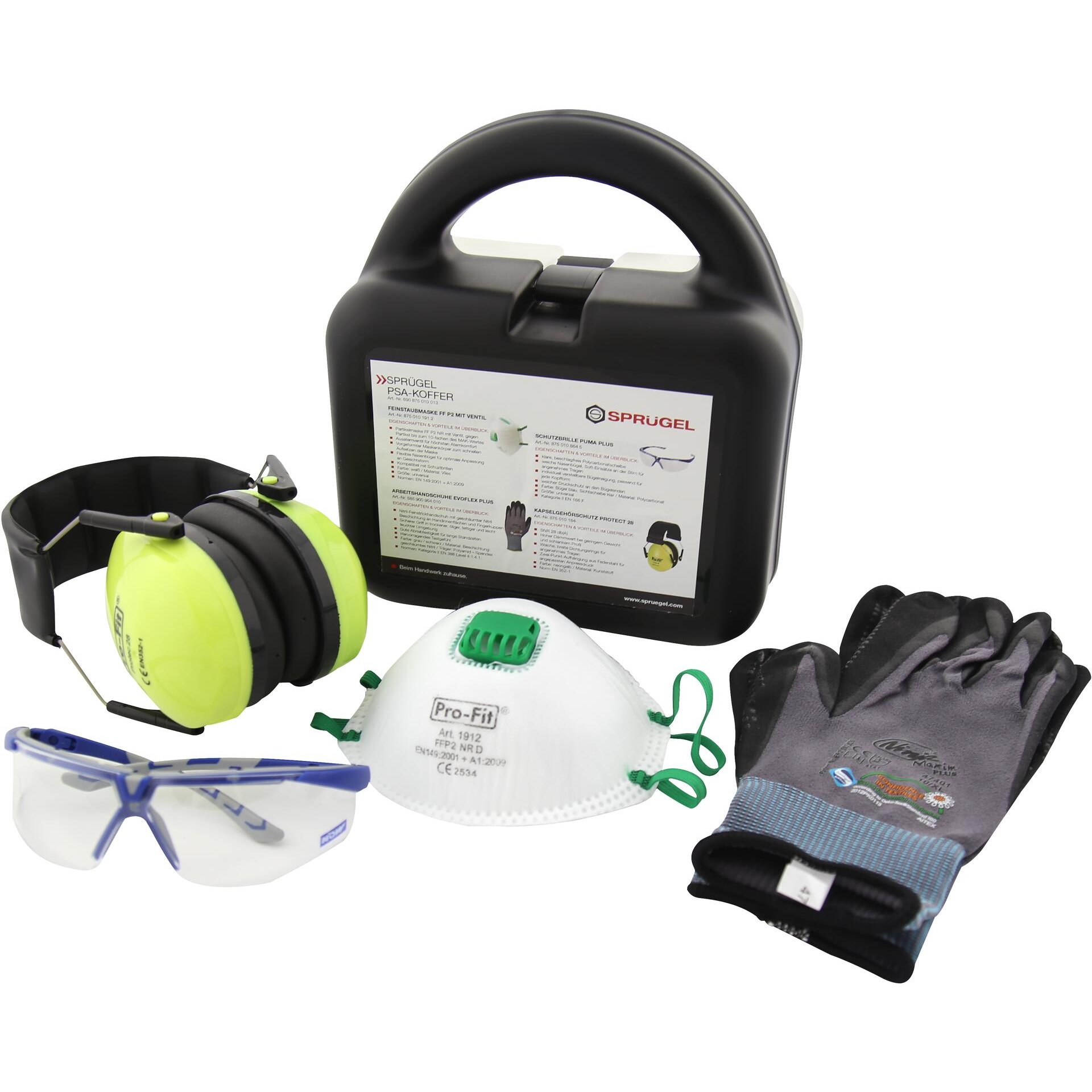 PSA Koffer I Maske P2 / Evoflex / Schutzbrille / Kapselgehörs.