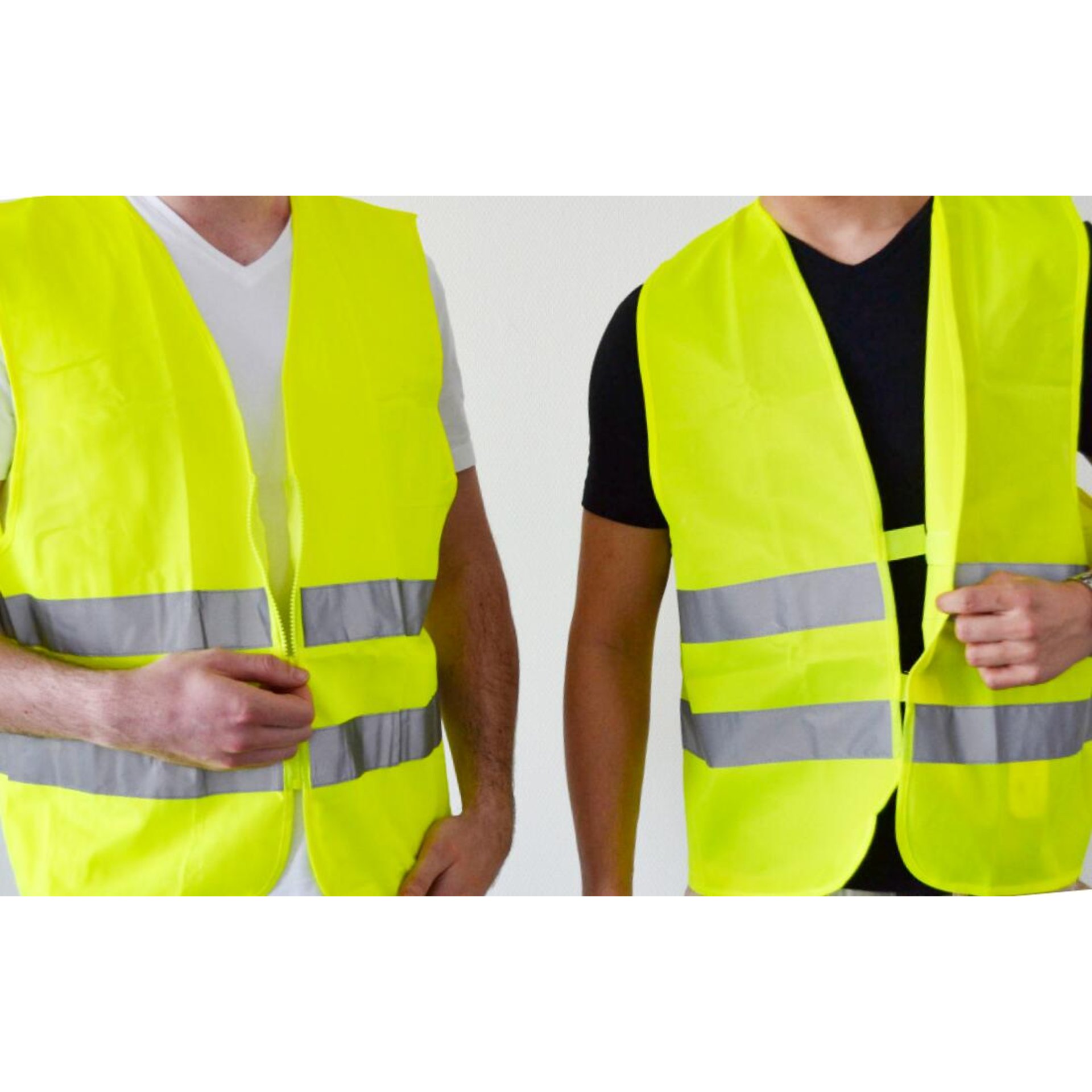 Warnschutzweste EN 471 kl.2 mit Klettverschluss Signalfarben m. Reflektoren