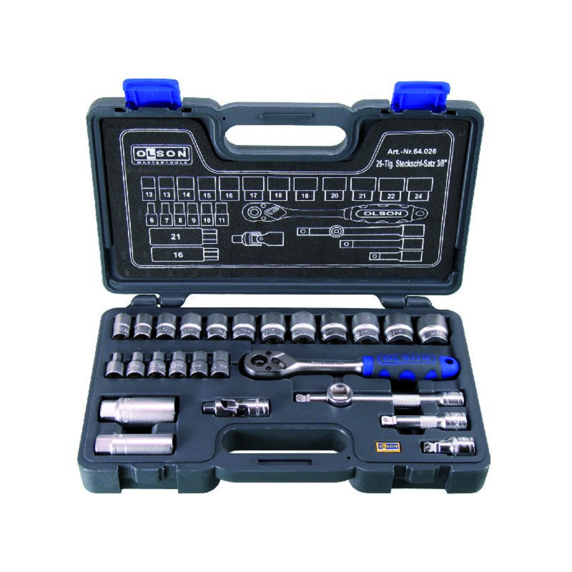 OLSON STECKSCHL.SATZ 3/8Z 26 tlg. 64.026
