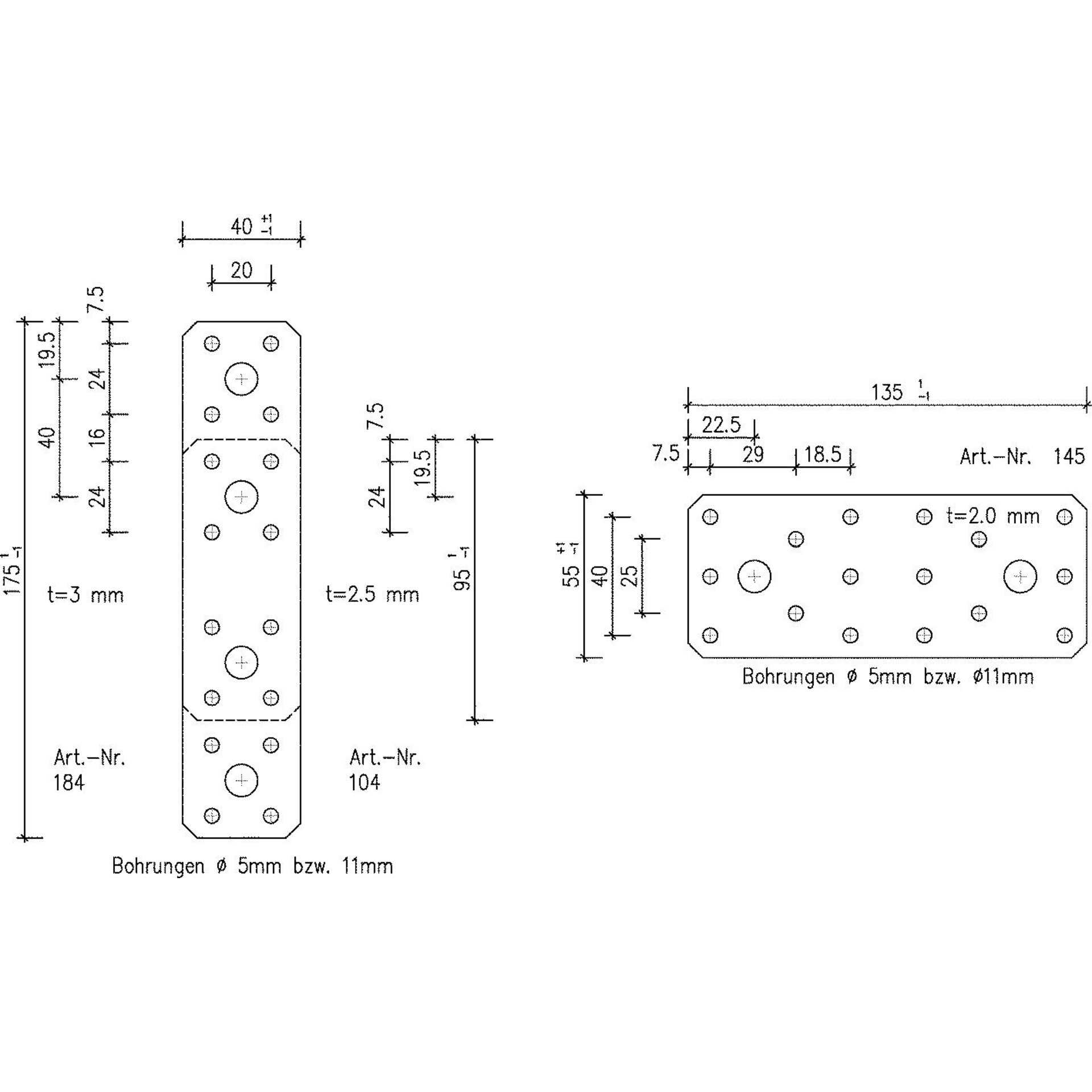 Flachverbinder 135x55x2,0 mm