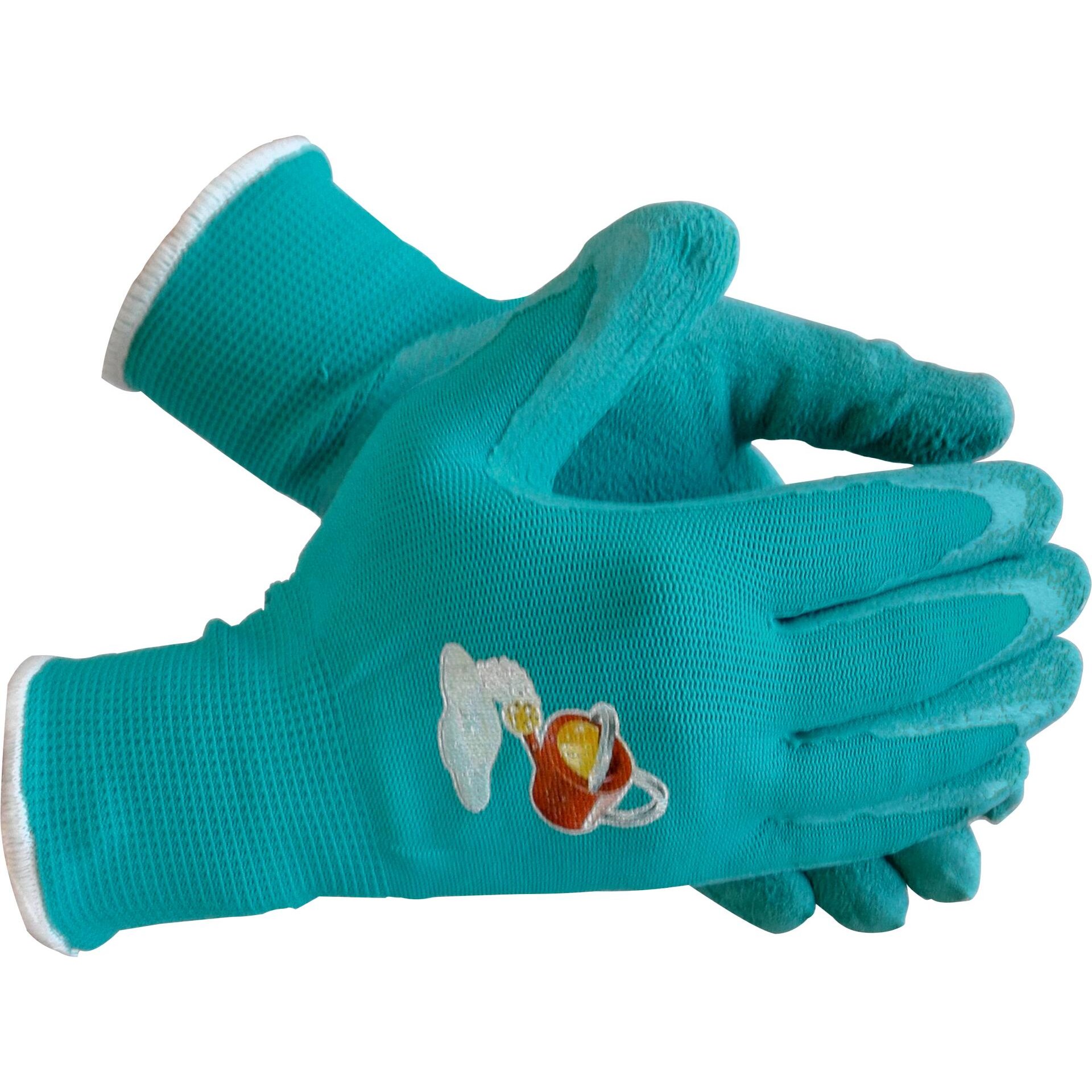 Kinderhandschuhe aus Nylon mit Latexbeschichtung türkis / Größe 6