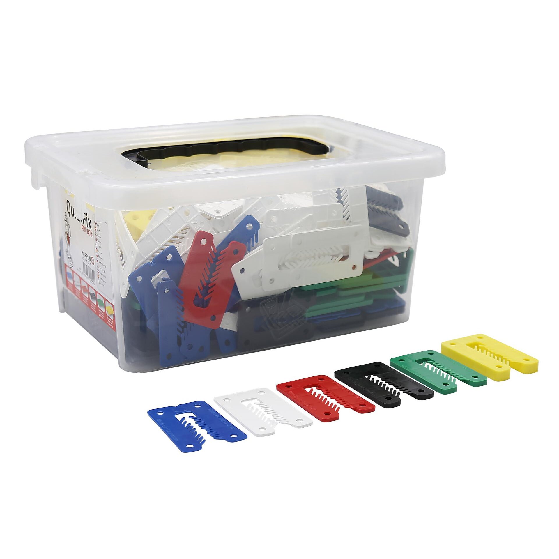 Misch-Box Justierklötze 80x50 mm mit Schlitz 250 Stück; Höhen 1-2-3-4-5-10 mm