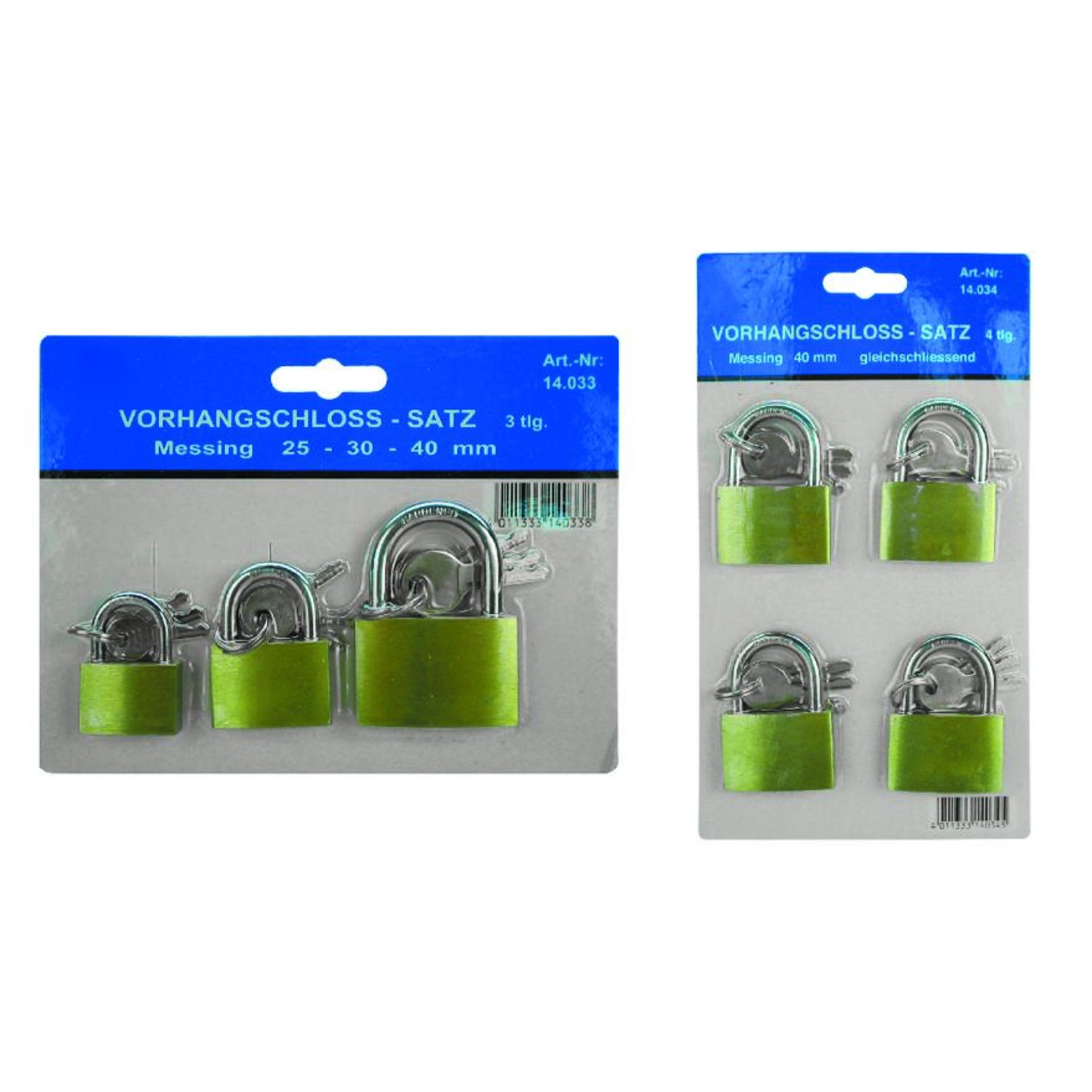 MESS-VORHÄNGESCHLOß SATZ 4-TLG 14.034