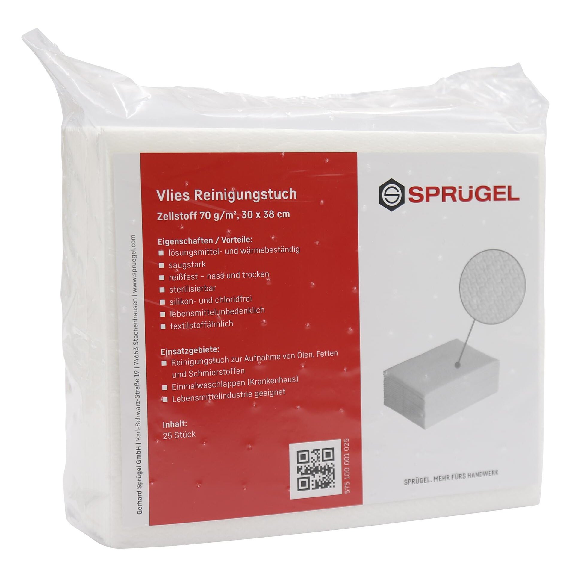 Vlies Reinigungstuch (Zellstoff) 30 x 38 cm 25 Tücher / Pack