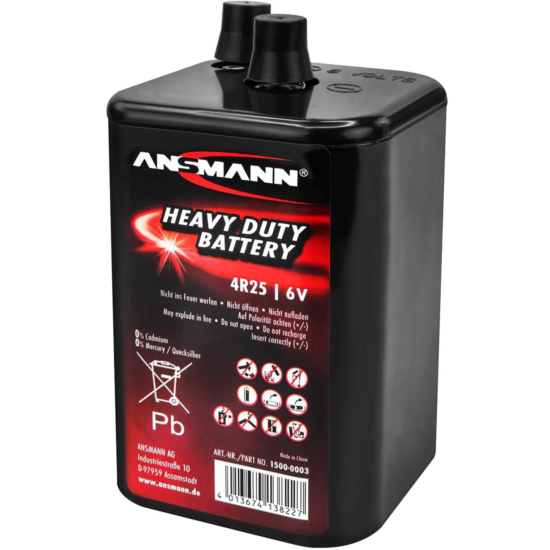 TROCKENBATTERIE ZINK-KOHLE 4R25 / 6V