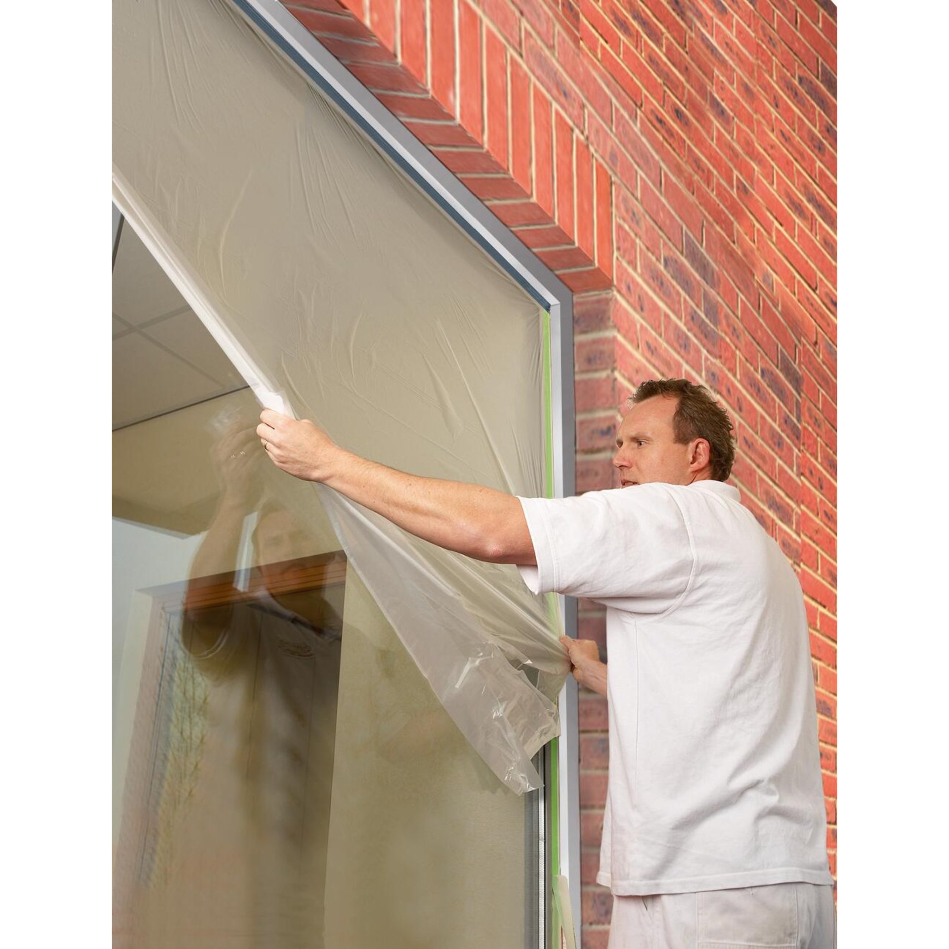 PE-Abdeckfolie m.Gewebeklebeband (Gewebe-Masker) 1100x20.000 mm /Rol